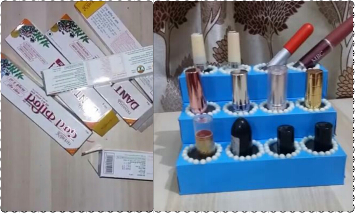 Toothpaste Box recycled craft idea crazzy crafting