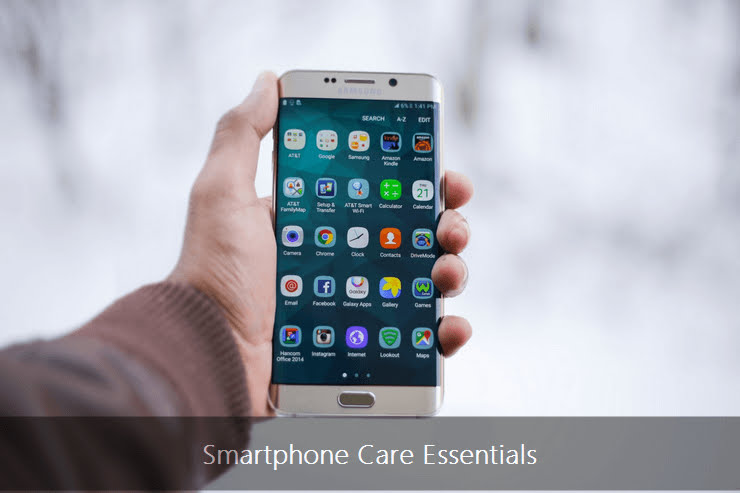 Smartphone in a hand.