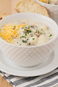 This cheesy sausage and potato chowder is a hearty and filling meal that's perfect for a cold night!