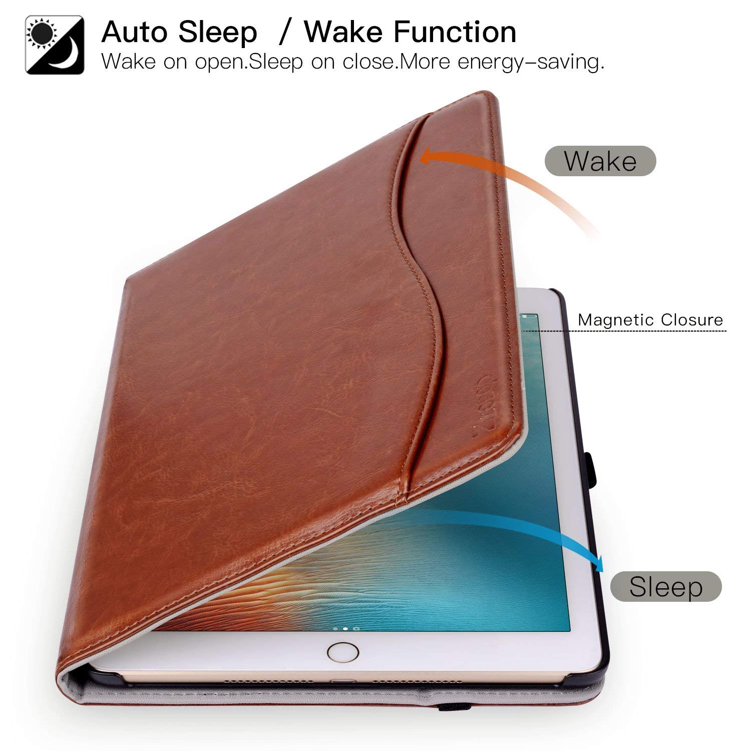 2018 New Premium Leather Case for iPad 9.7 Inch