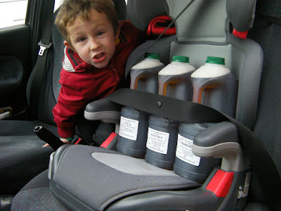 beer being carried in a childseat, irving brewery type 42 and invincible