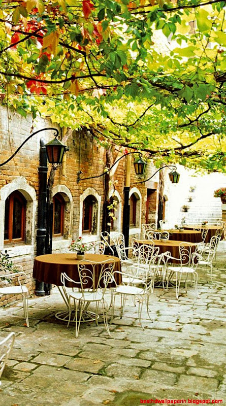 Dining Alfresco Venice Italy  HD iPhone Wallpapers
