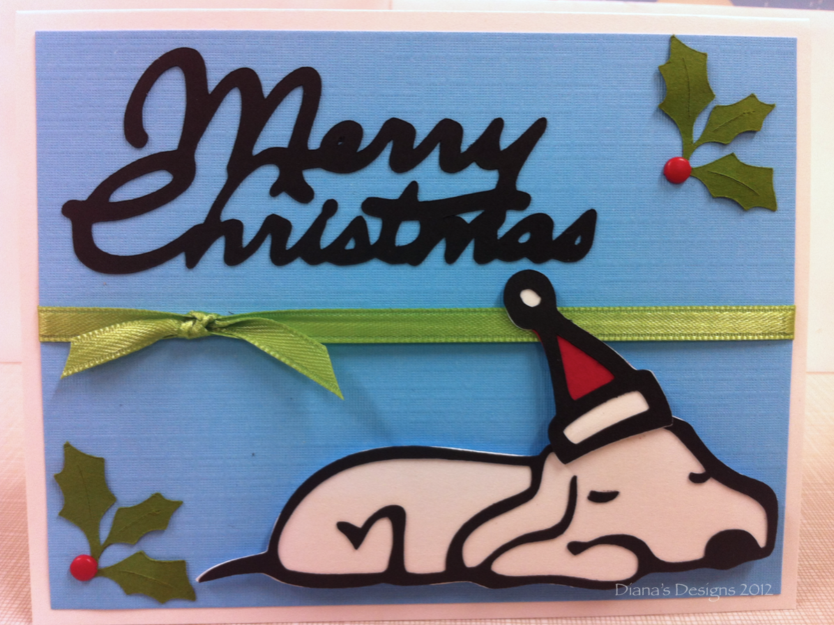 Cricut Paper Pups Christmas Card with Holly