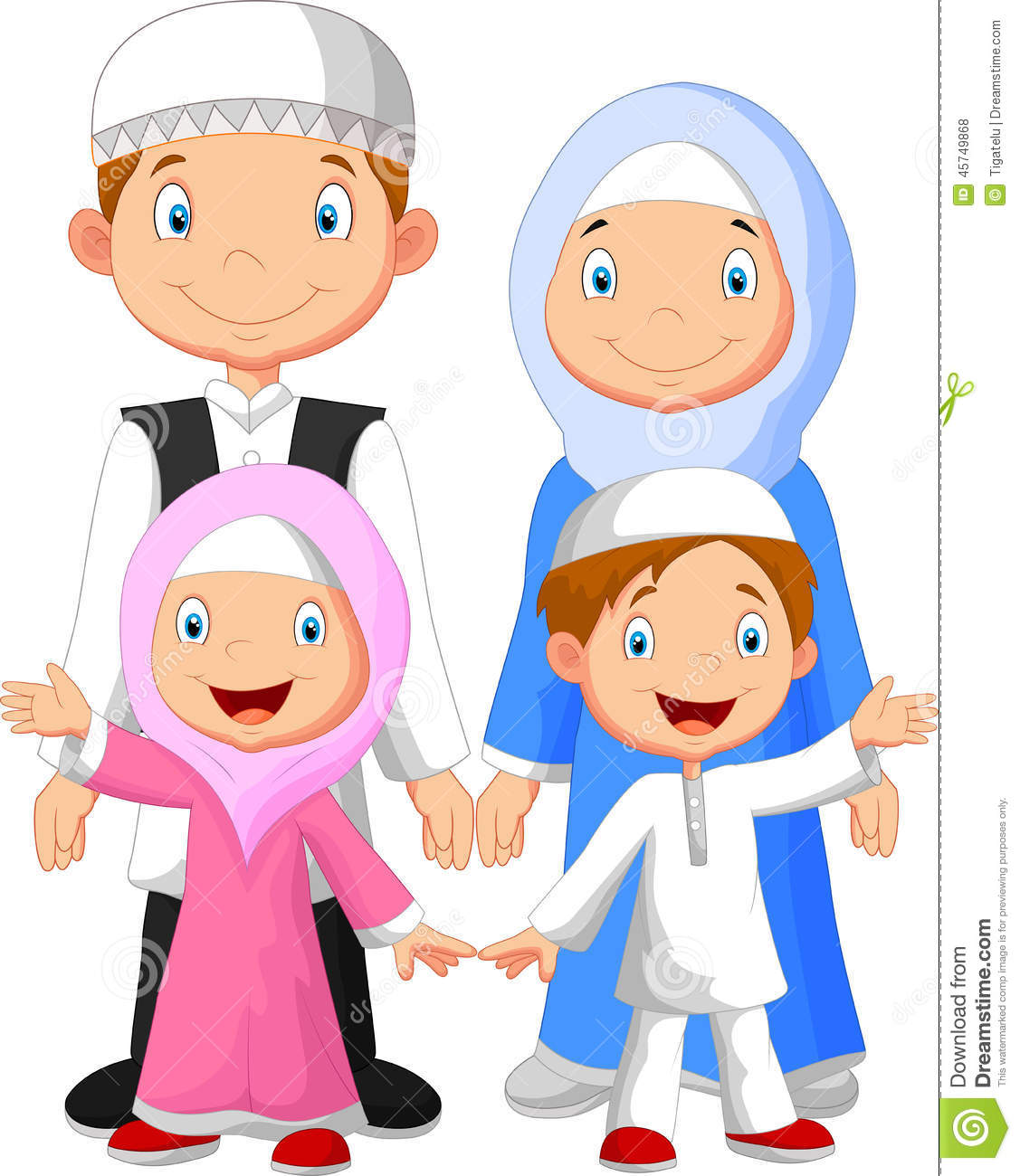 Animasi Keluarga Muslim Bahagia Terbaru | Galeri Kartun