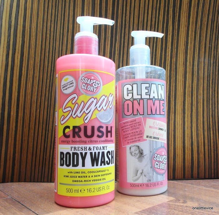 Soap and Glory Body Washes Sugar Crush and Clean On Me One Little Vice