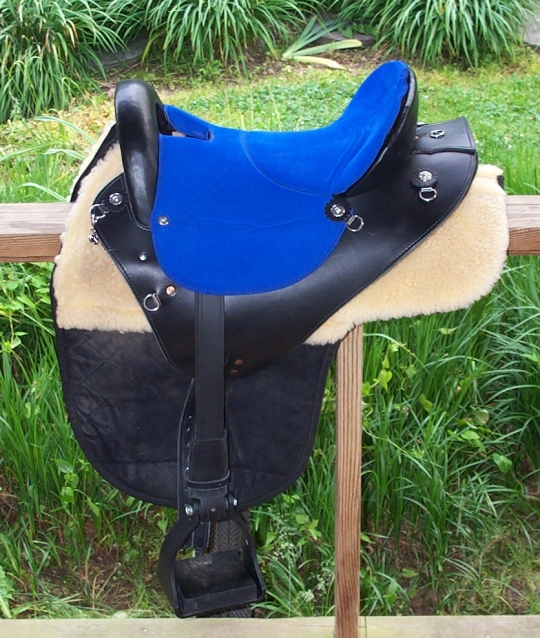 Endurance Granny Specialized Saddle for SALE Euro, black, blue suede