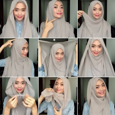 Tutorial hijab wisuda segi empat terbaru