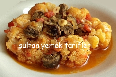 50 dakikada kuşbaşı etli karnabahar yemeği - SULTAN YEMEK TARİFLERİ
