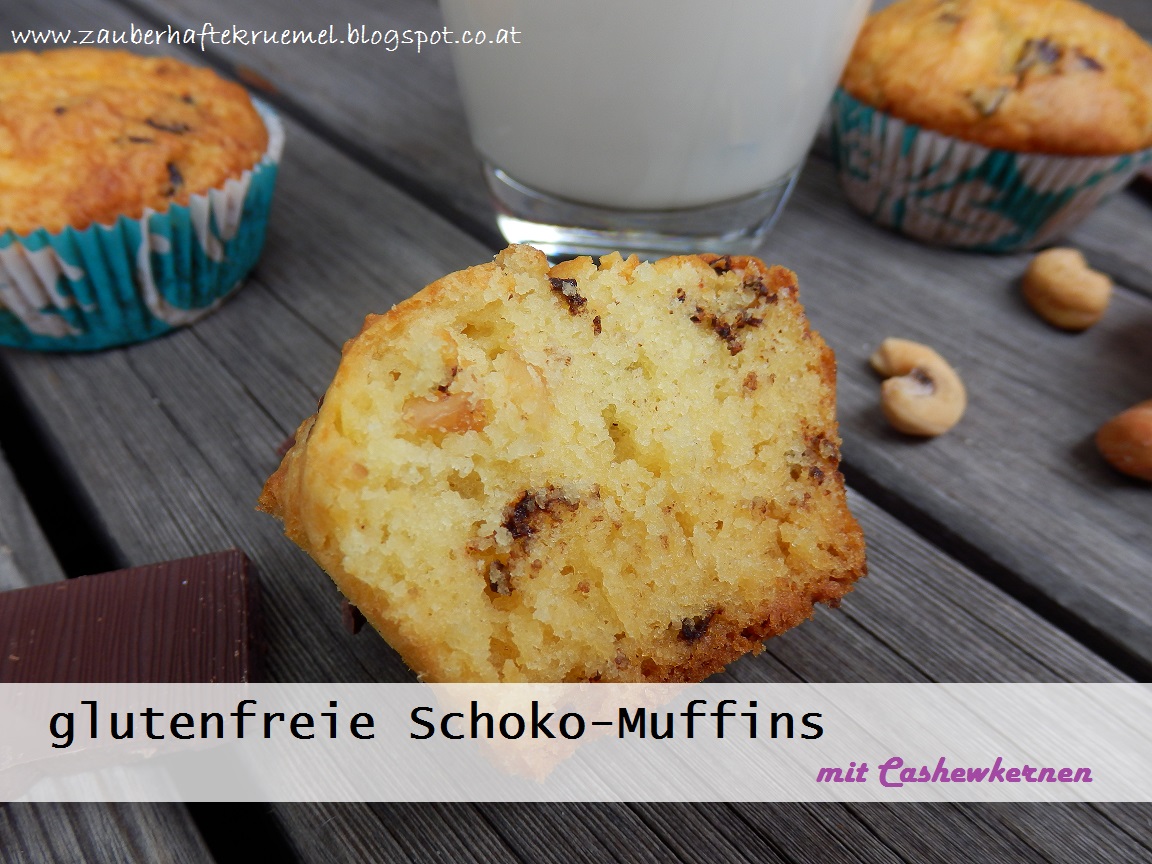 Zauberhafte Krümel: [Rezepte]: glutenfreie Schoko-Muffins mit Cashewkernen
