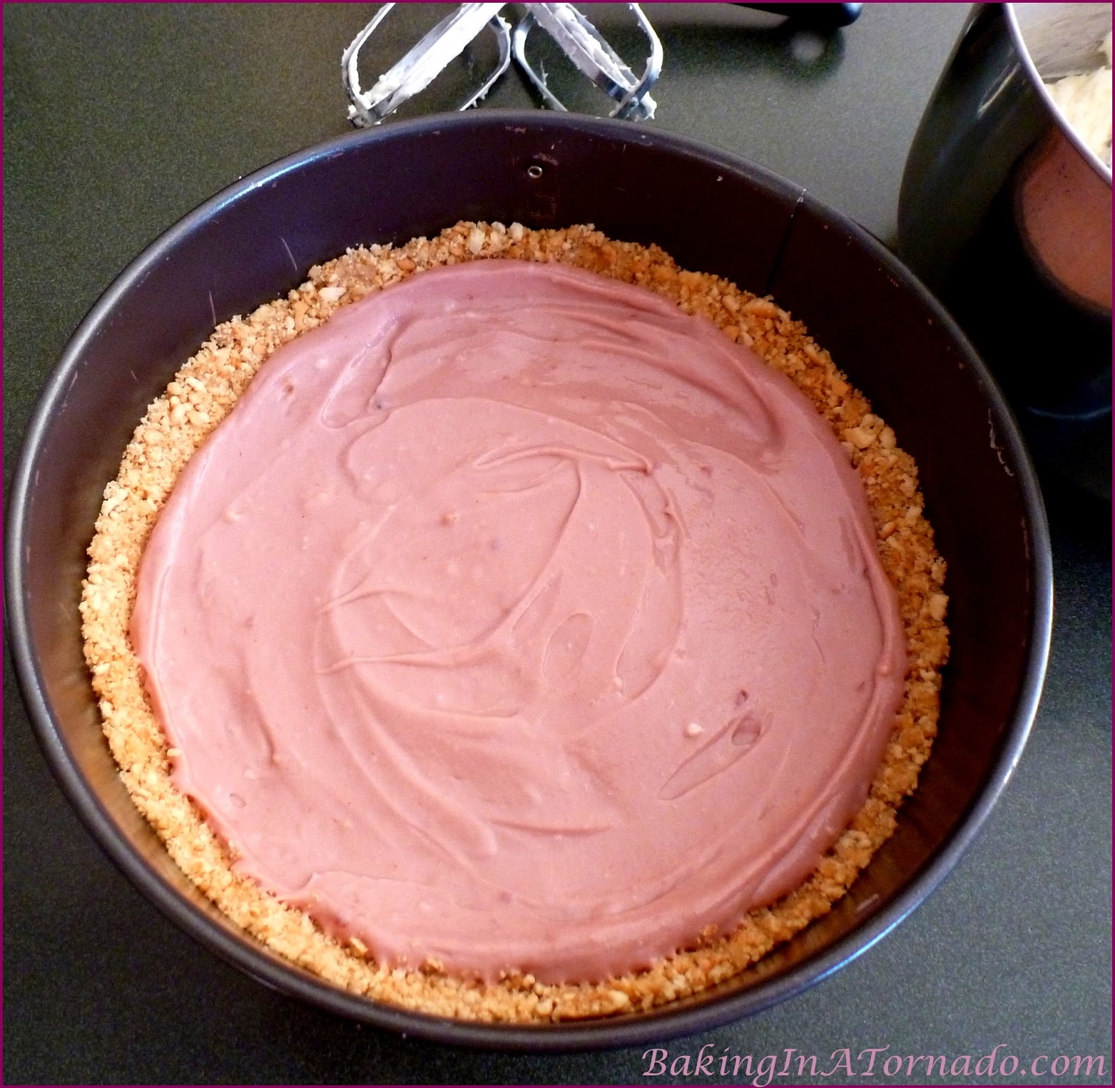 Baking in a Tornado White Chocolate Raspberry Refrigerator Cheesecake