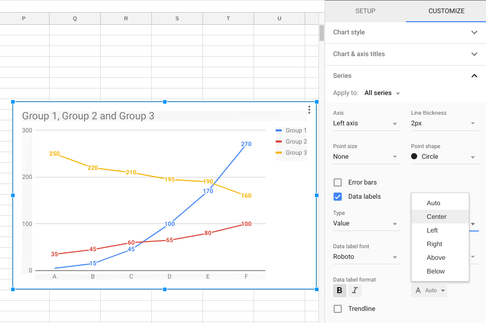 Google Charts Multiple Data Sets