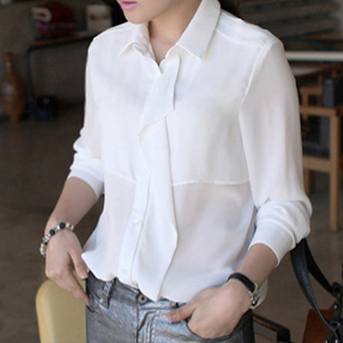 [Miamasvin] Long Sleeved Polyester Blouse | KSTYLICK - Latest Korean ...