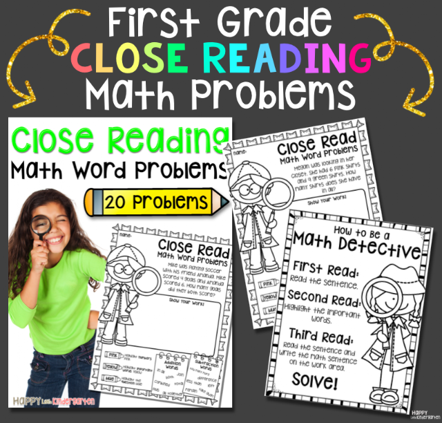 Happy Little Kindergarten: Close Reading Math Word Problems