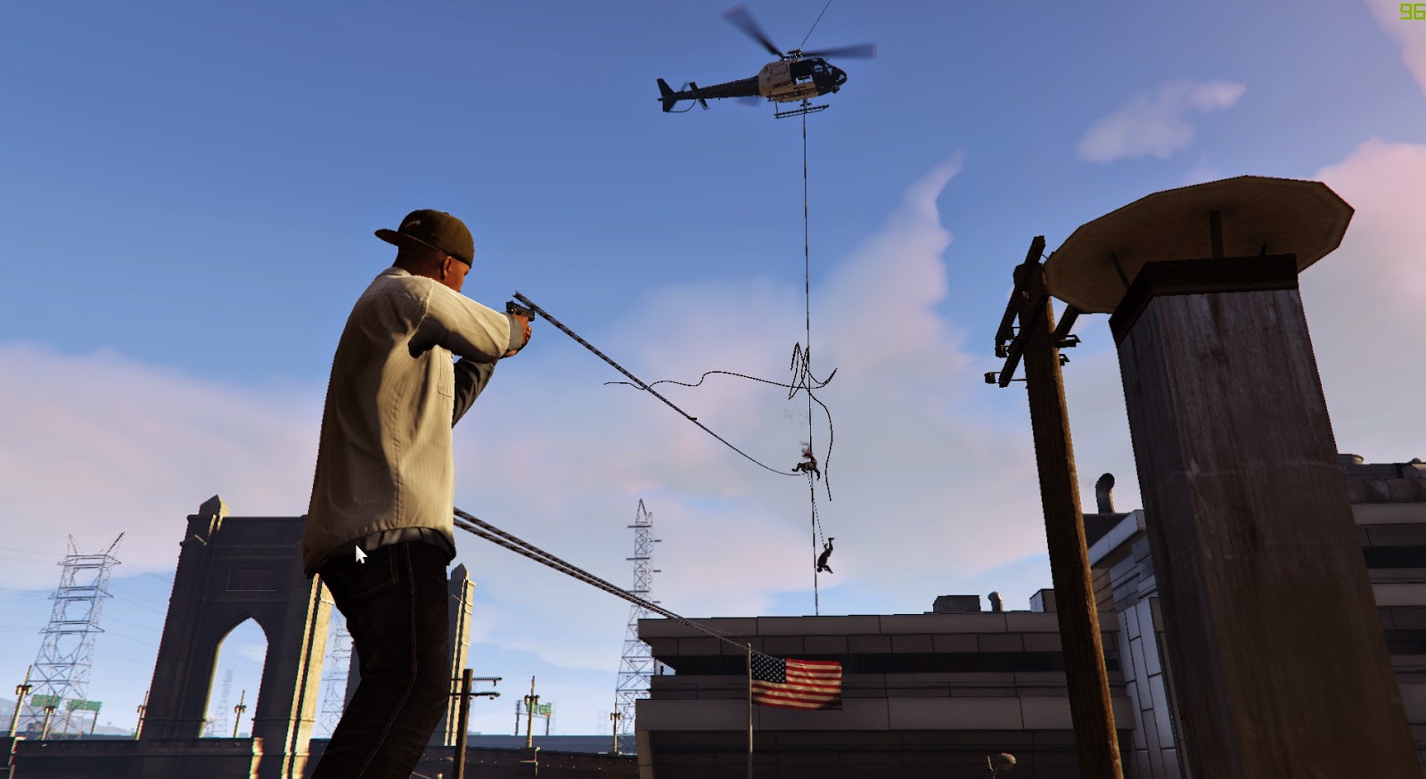 Grand Theft Auto V Mod Awesomeness Just Cause 2 Grappling Hook Mod