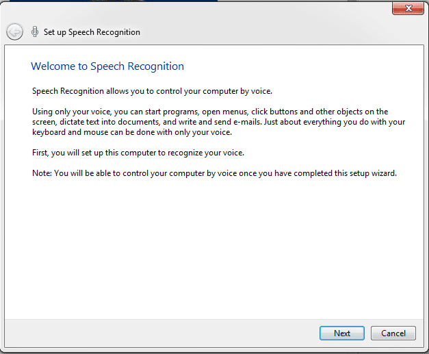setup Windows Speech Recognition Control PC with voice