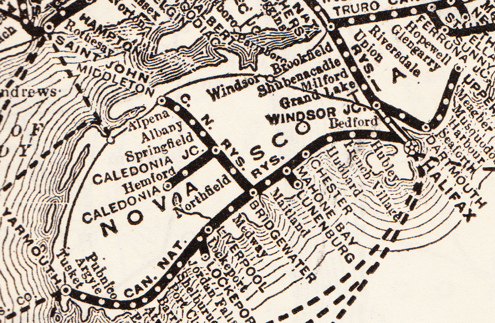 Dominion Atlantic Railway Map Rolly Martin Country: Dar Windsor To Cnr Pugwash - July 1988