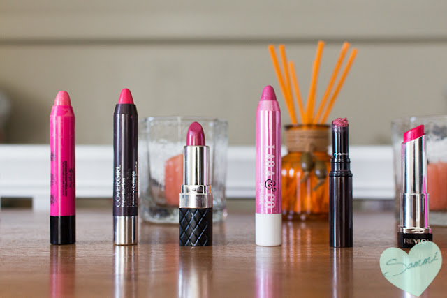 A look into the pink lipsticks in my makeup collection. Featuring Urban Decay, MAC, Revlon, CoverGirl, and more!
