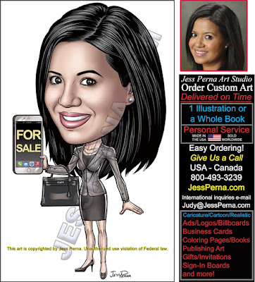 RE/MAX For Sale Agent with Phone Cartoons
