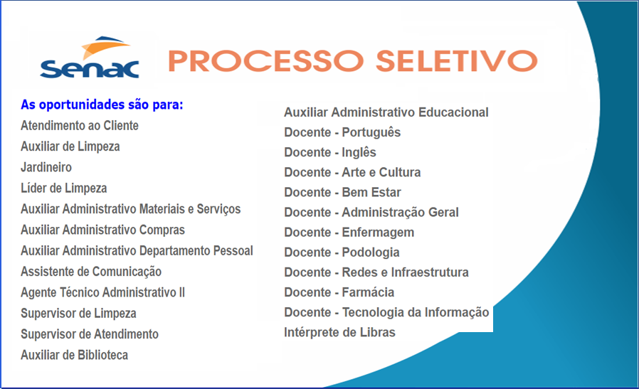 Senac abre Processo Seletivo para todos