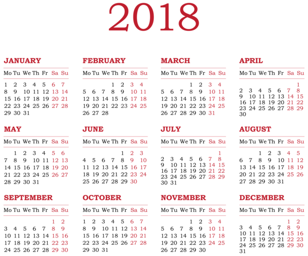 ® Colección de Gifs ®: CALENDARIOS 2018