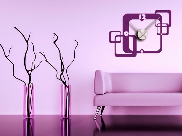 Stylish wall decals as original wall clocks