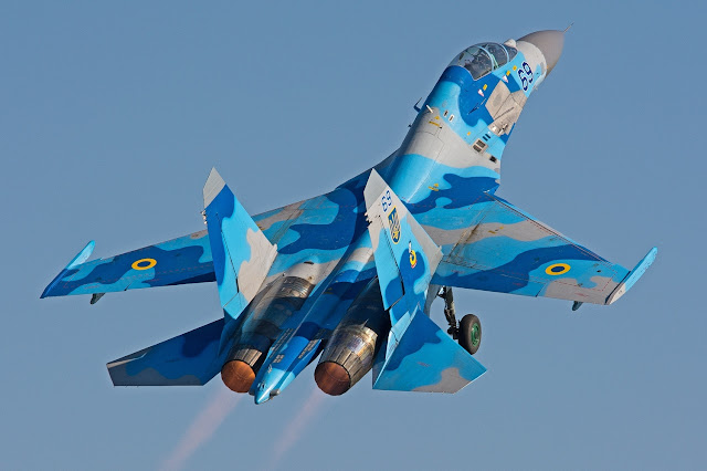 Ukrainian Air Force Sukhoi Su-27UB Full Throttle