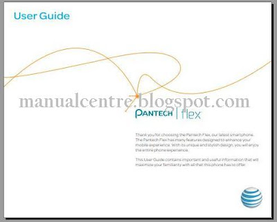 Pantech Flex Manual Cover Pantech Flex Manual Cover