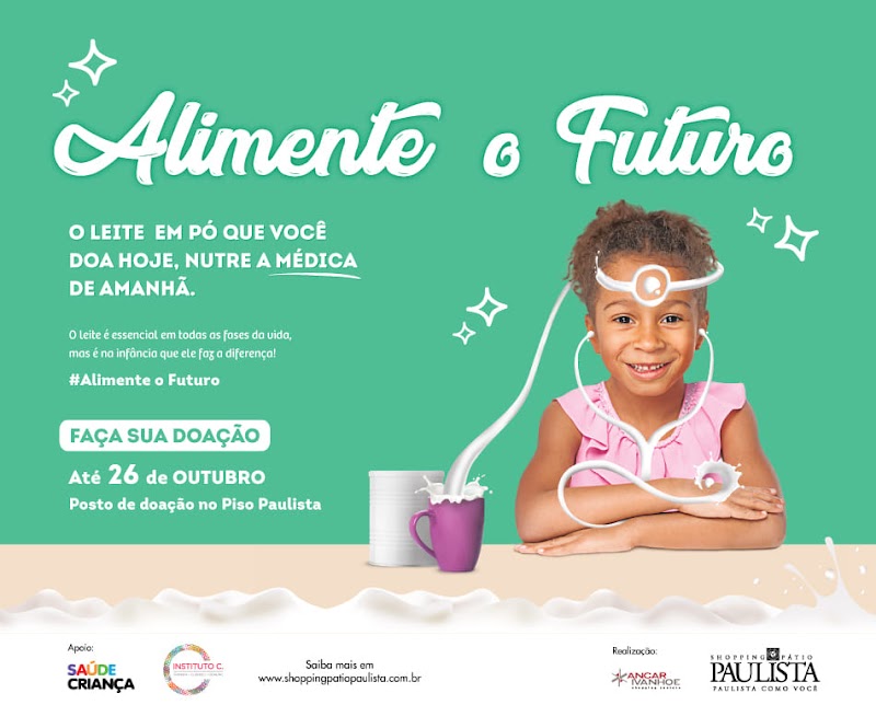 Shopping Pátio Paulista arrecada leite em pó no mês das crianças Shopping Pátio Paulista arrecada leite em pó no mês das crianças
