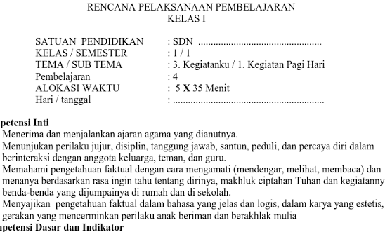 RPP Kelas 1 Kurikulum 2013 Edisi Revisi 2016 Tema 3 Subtema 1 Pembelajaran 4 Terbaru RPP Kelas 1 Kurikulum 2013 Edisi Revisi 2016 Tema 3 Subtema 1 Pembelajaran 4 Terbaru