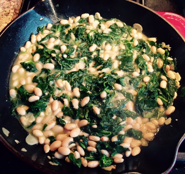 Health. Life. Food. Love. Spinach and Cannelini Beans with Garlic