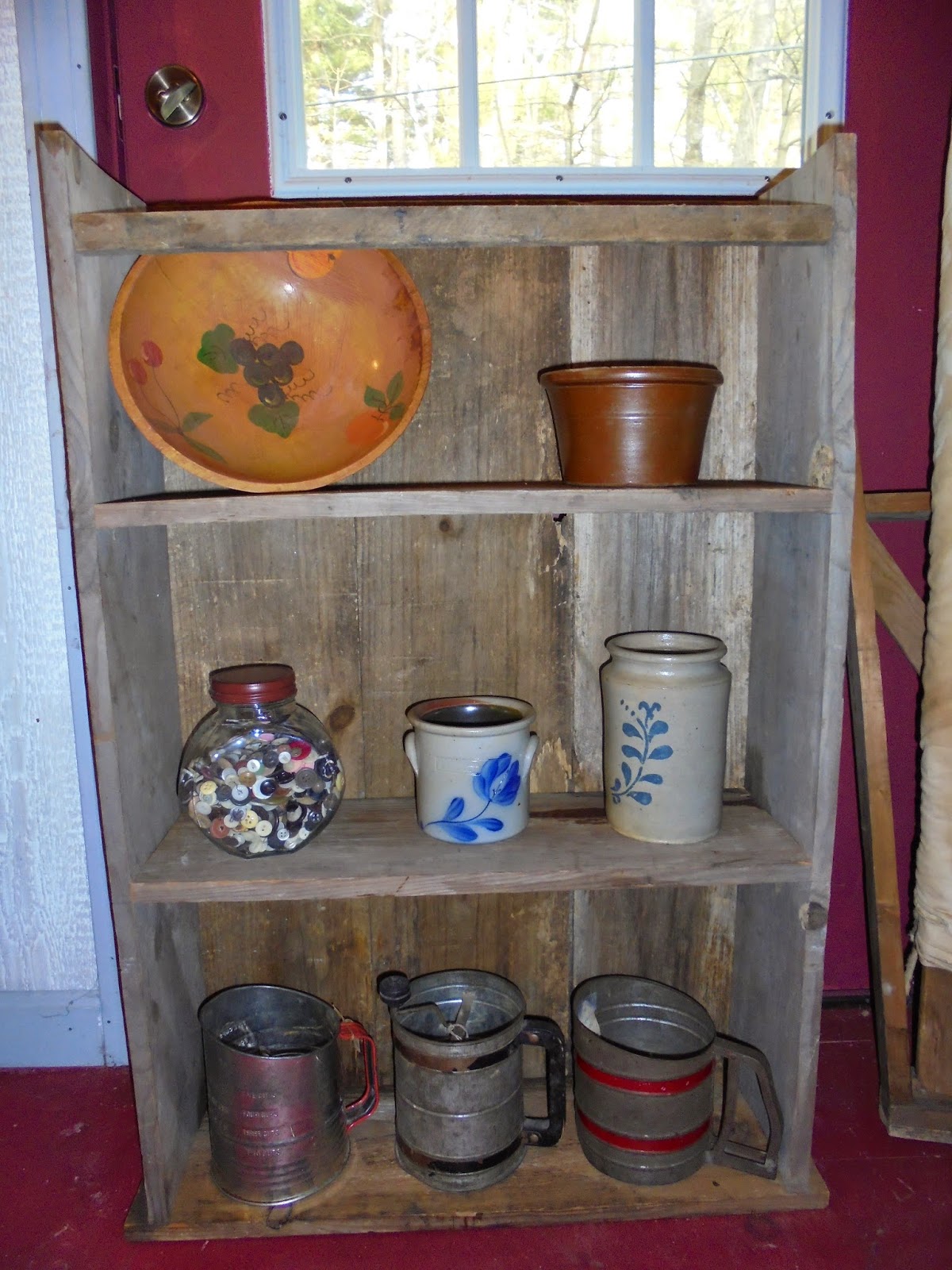 Log Cabin Antiques & Gifts Rustic and primitive handcrafted shelving unit