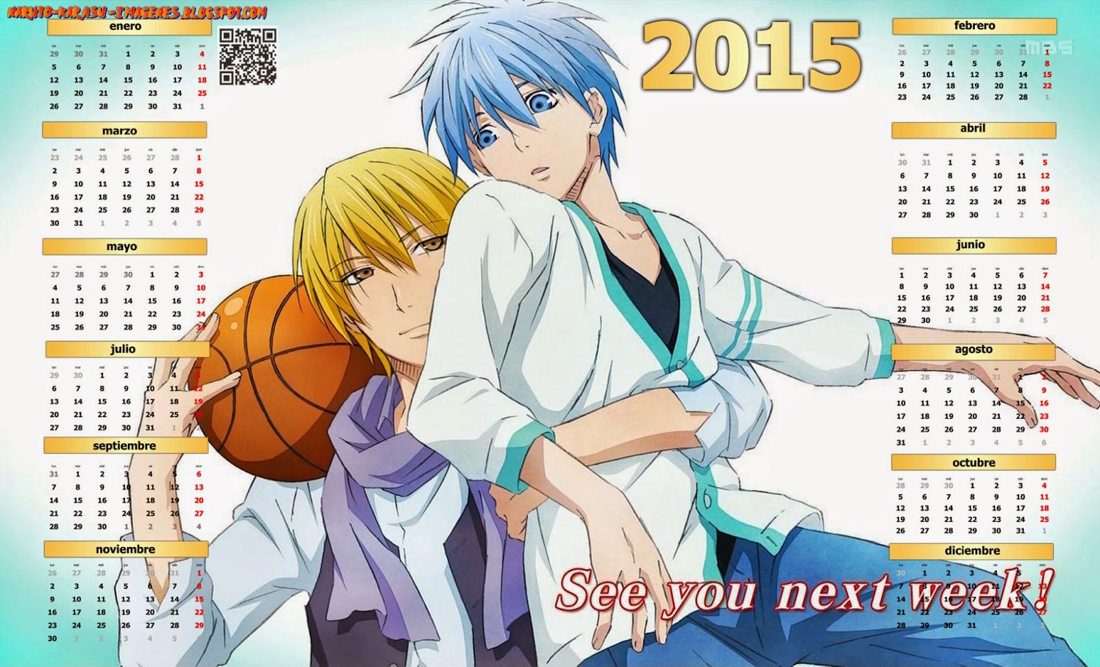 calendario anime kuroko no basket 2015