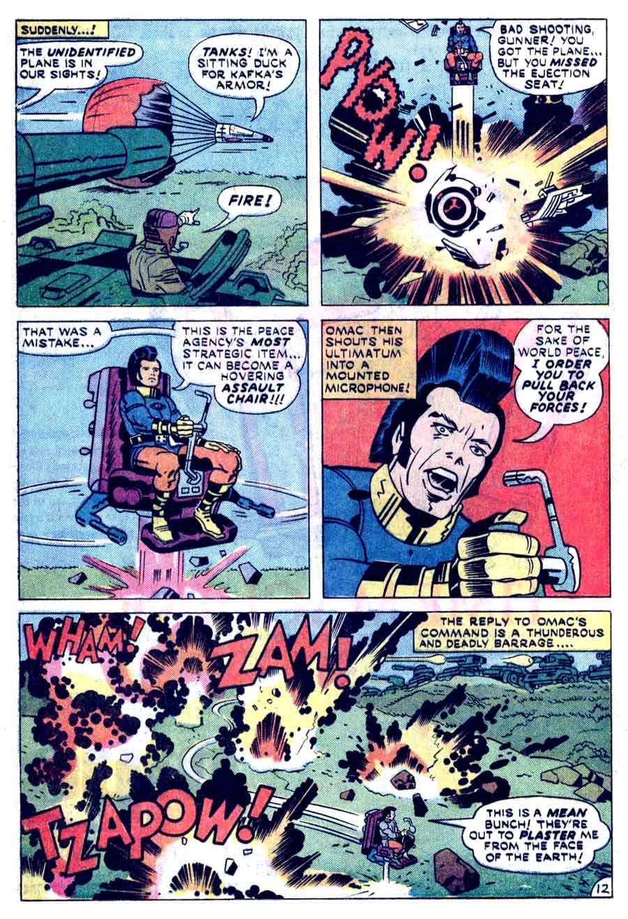 Omac v1 #3 dc bronze age comic book page art by Jack Kirby