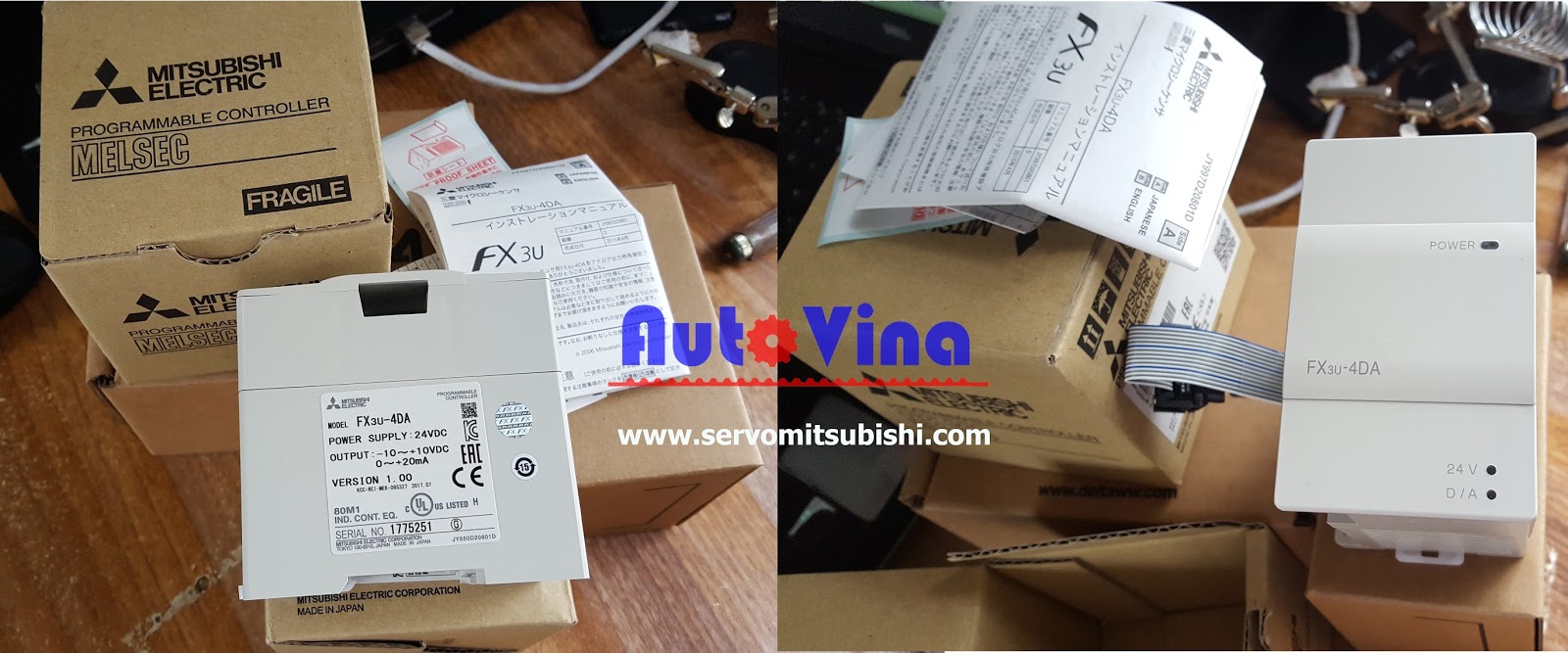 Module analog PLC Mitsubishi hàng mới new 100% Full box Module PLC Mitsubishi FX3U-4DA