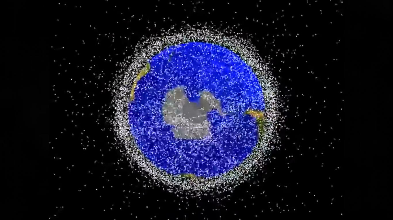 Карта космического мусора вокруг земли