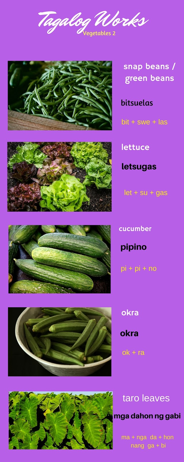 Vegetables 1 9 in Tagalog