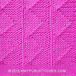 As with many knit/purl patterns this one, too, is double sided! That would lend itself well to a scarf or shawl edging, or some other garment that would be seen on both sides.