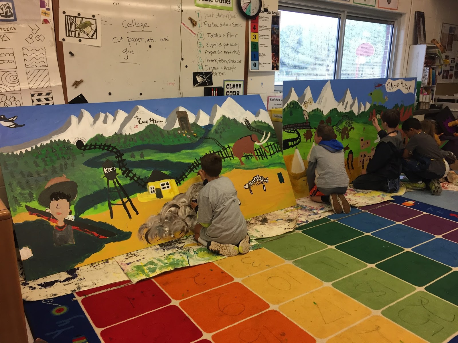 small batch art 4th grade Colorado History Mural Underway