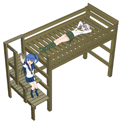1.5万円で階段付きロフトベッドを超簡単に自作DIY　イメージ