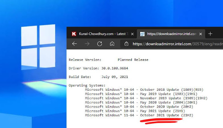 Windows 11 may release in October; a hint comes from Intel's driver documentation