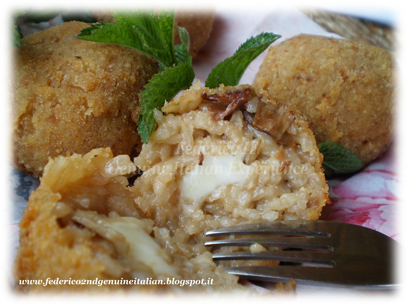Genuine Italian Experience Arancini filanti ai funghi porcini e provoletta