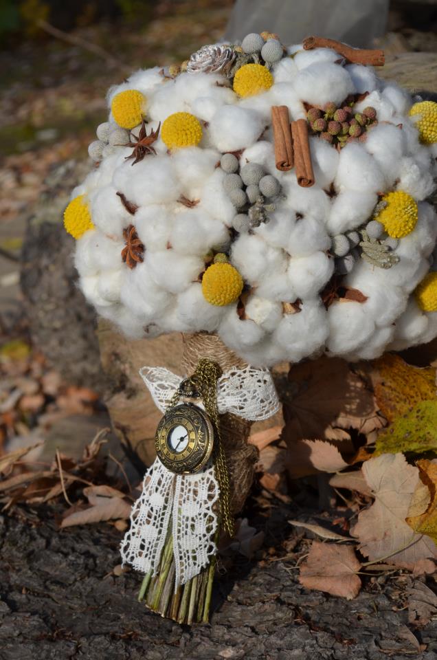 Flower Decor Nunta Buchet De Mireasa Vintage Cu Bumbac