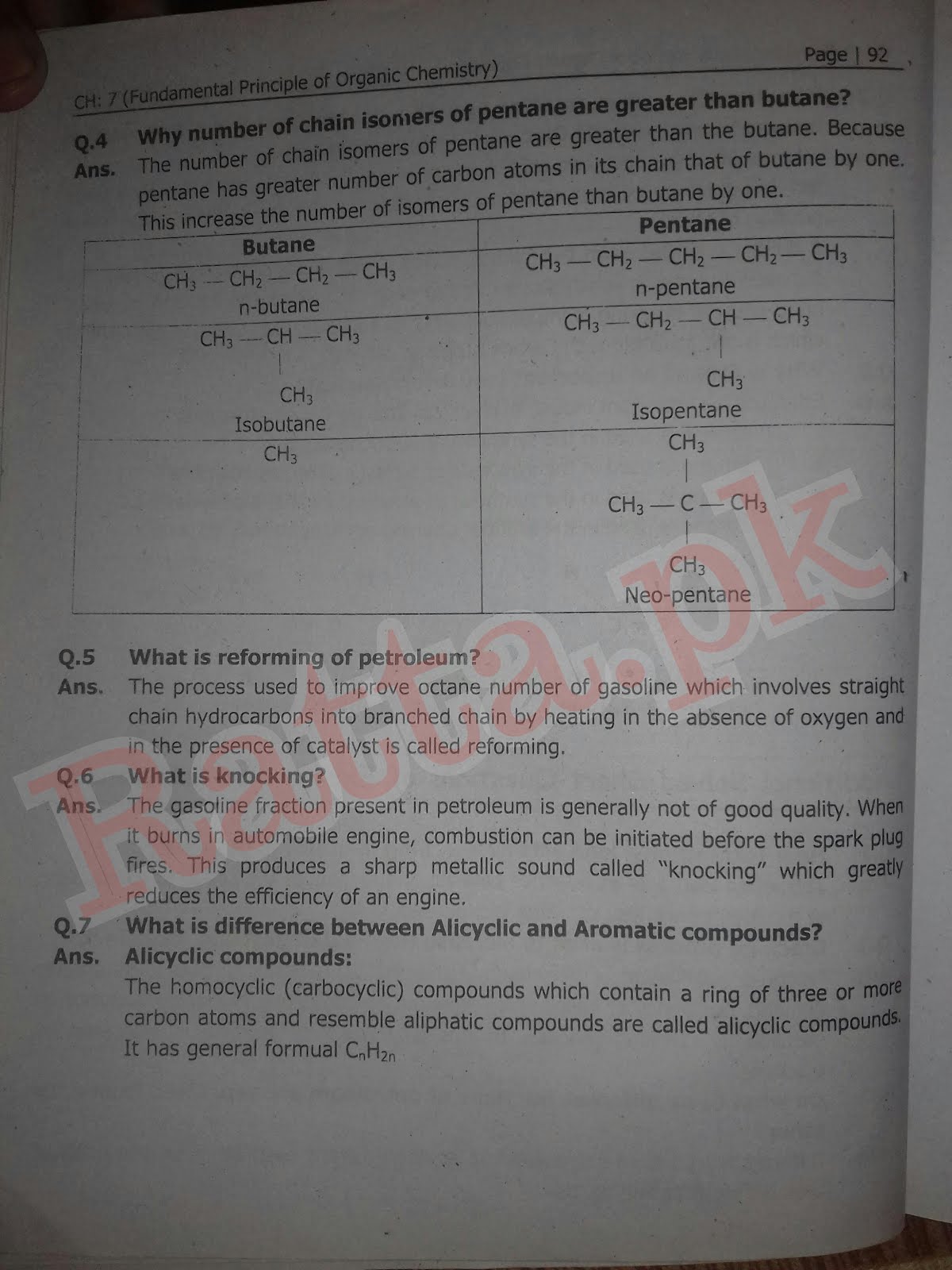 12th Chemistry Chapter 7 short questions