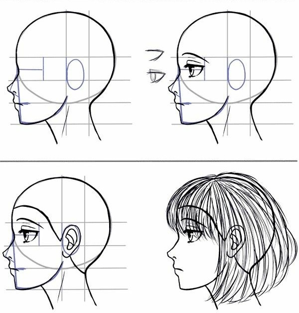Tutorial Bergambar: Cara Menggambar Wajah Perempuan Bagian Samping ...