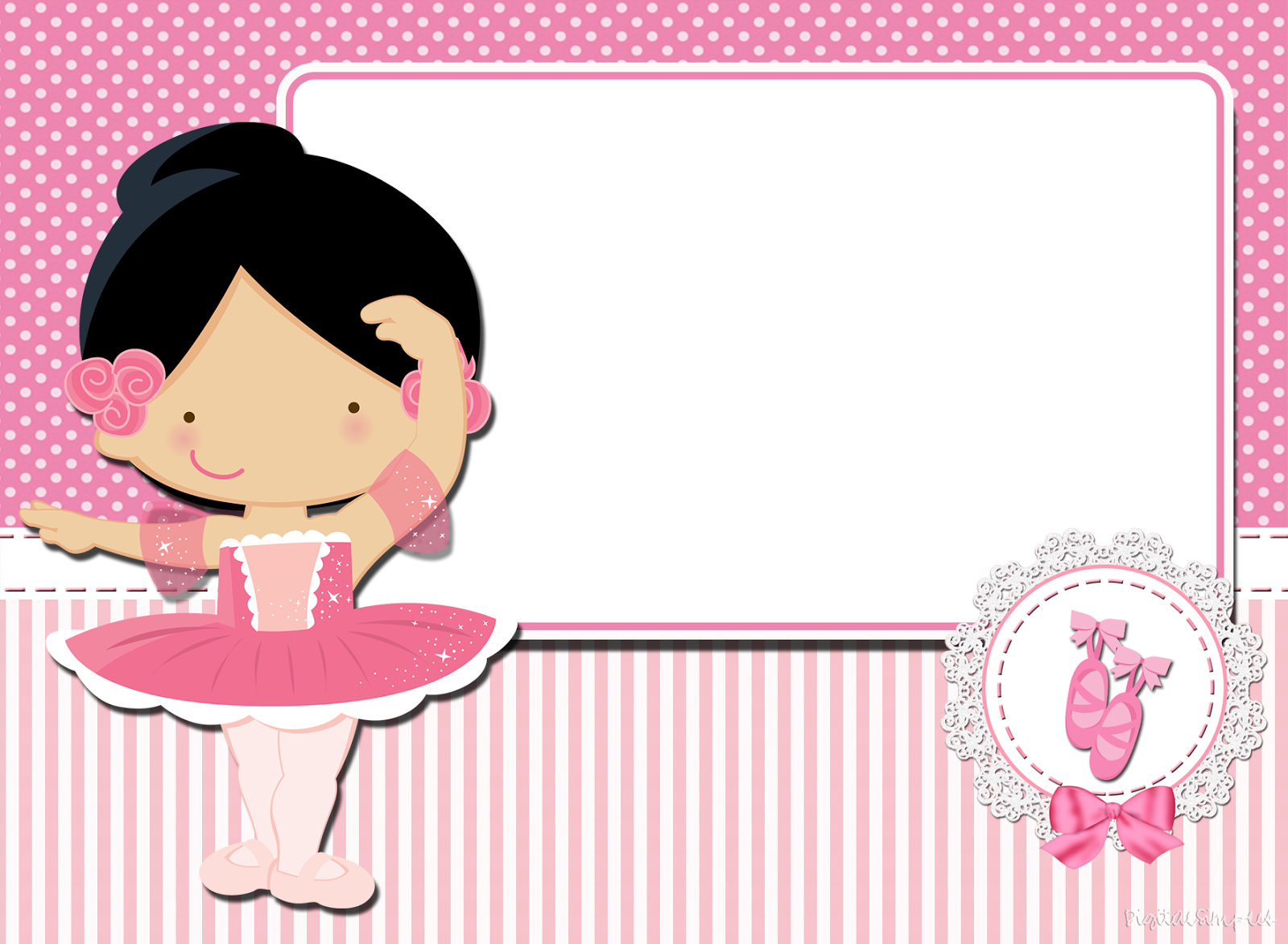 Kit de Personalizados Tema"Bailarina Rosa" para Imprimir Artesanato Brasileiro No Exterior ~ Kit de Personalizados Tema"Bailarina Rosa" para Imprimir