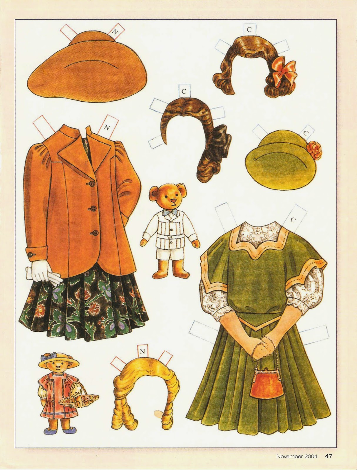 Old-Time Fashions paper dolls