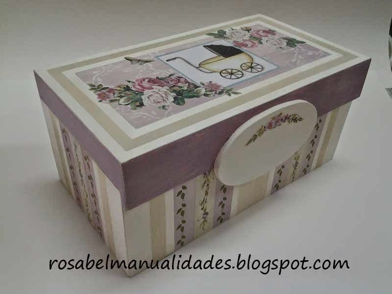 resumen Jardines batería Rosabel manualidades: Cajas decoradas con decoupage