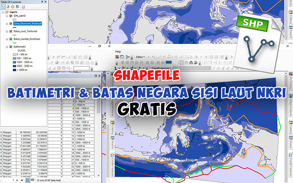 Shapefile Batimetri dan Batas Negara Sisi Laut NKRI - Format SHP Gratis