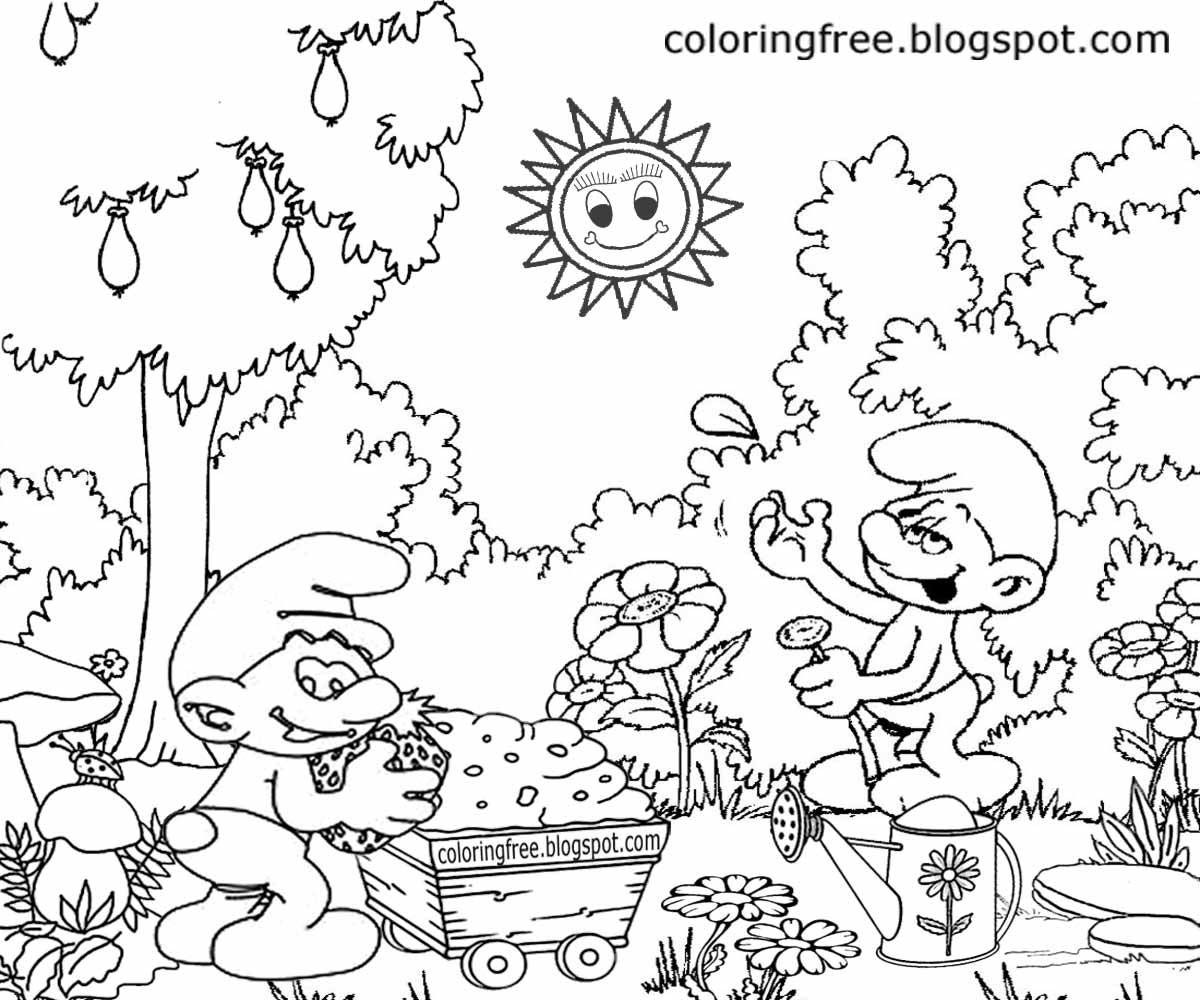 Smurf House Coloring Pages