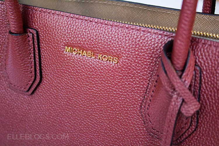 Michael Kors Red Grained Leather Large Mercer Tote Michael Kors